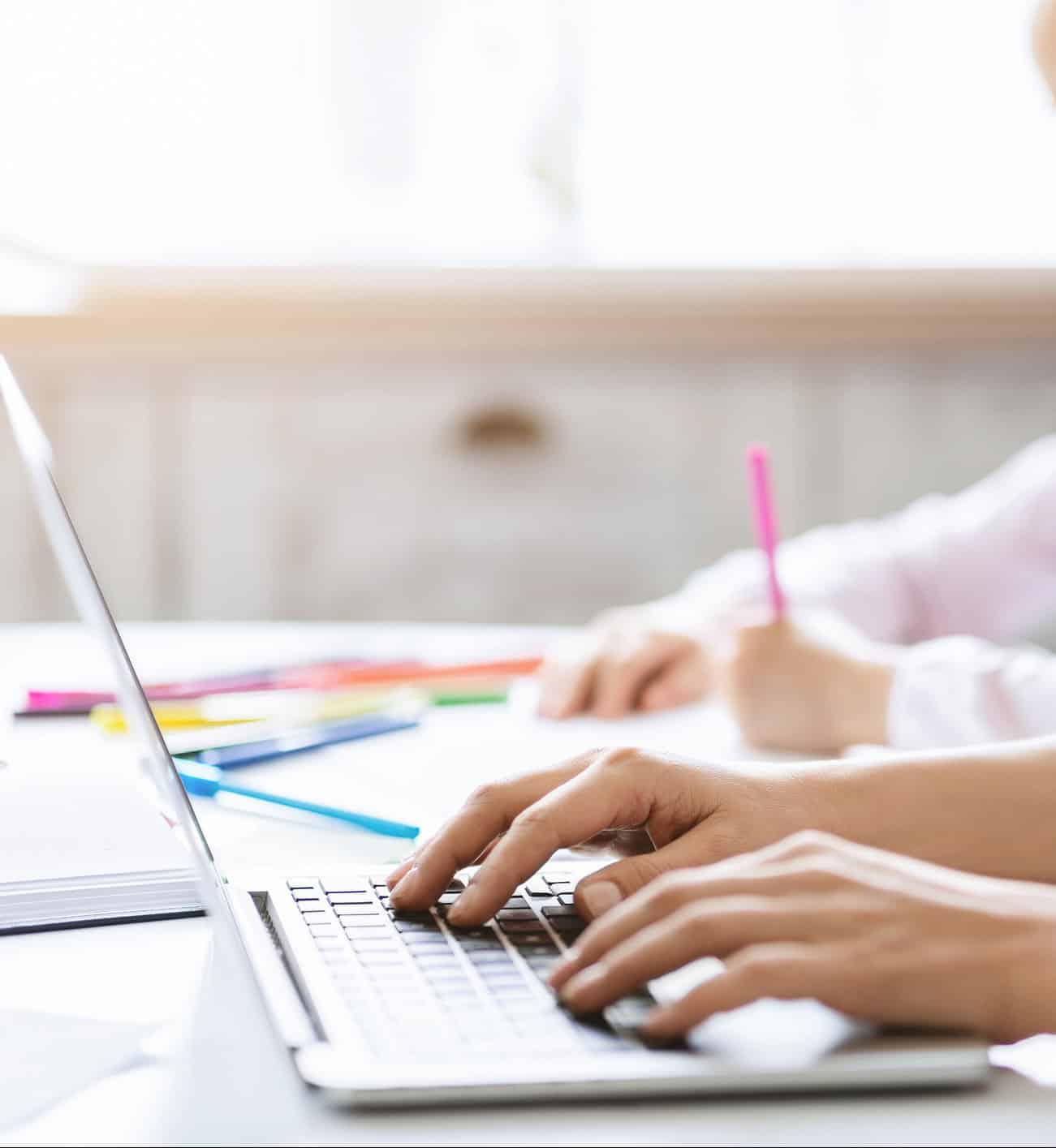 Adult learner on laptop