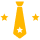 yellow outline of men's tie with star