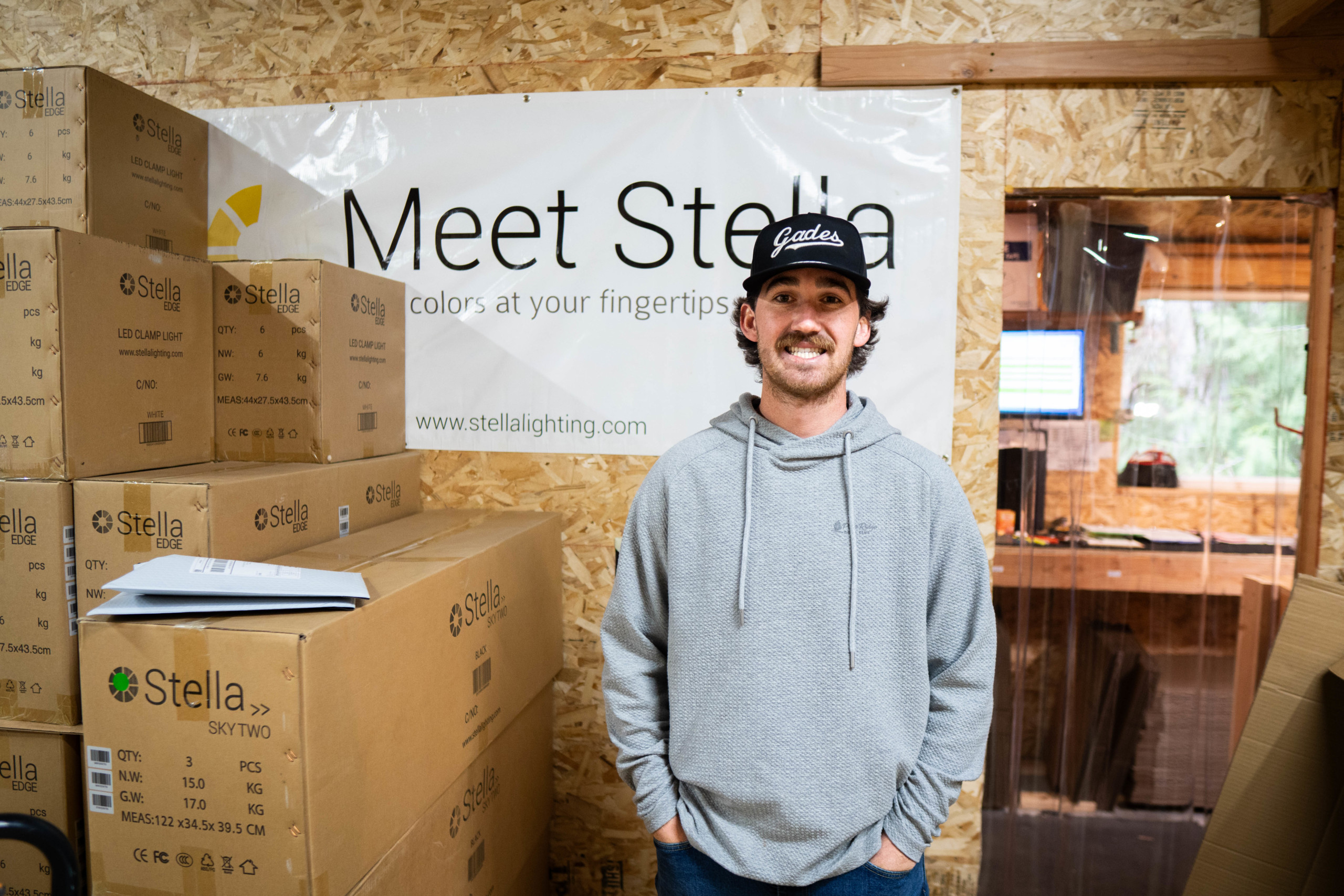 Bushnell University student at Stella Lighting, where he did his internship.