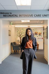 Bushnell University student at a neonatal intensive care unit during her internship.