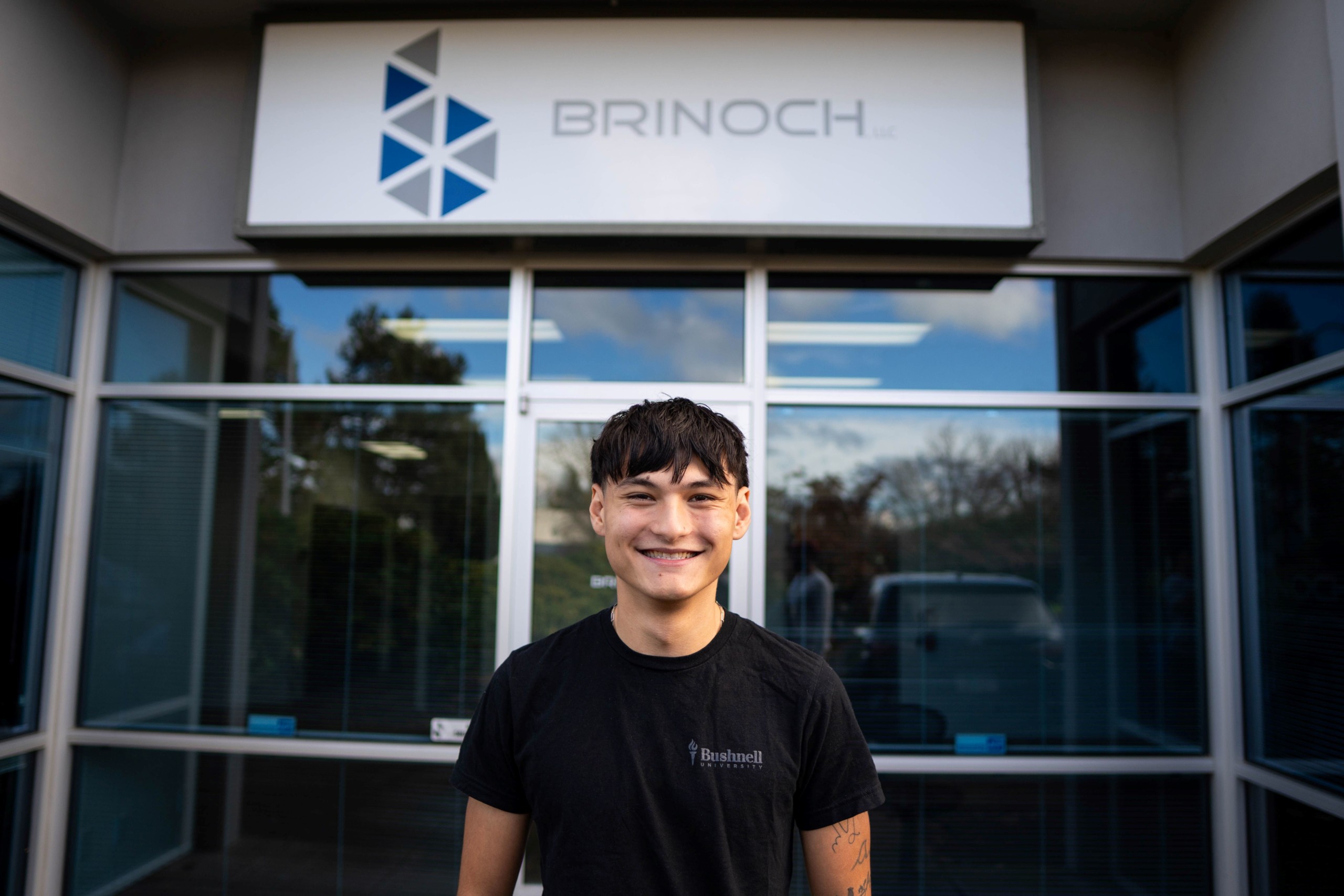 Bushnell University student during an internship at Brinoch LLC.