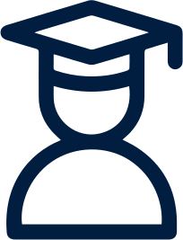 icon of a student wearing a graduation cap