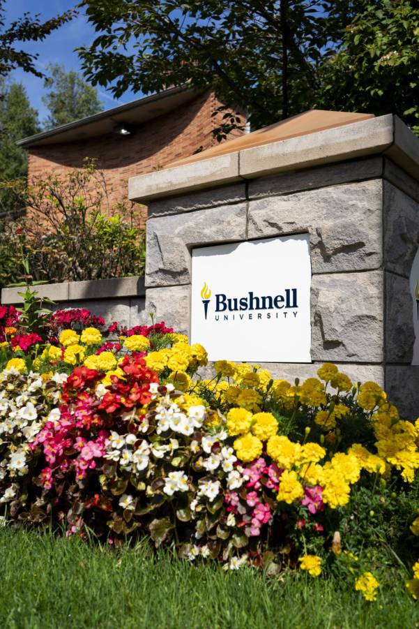 Campus sign on a sunny day