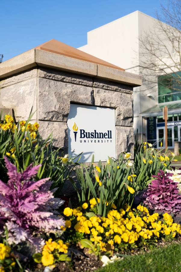 campus sign on a sunny day