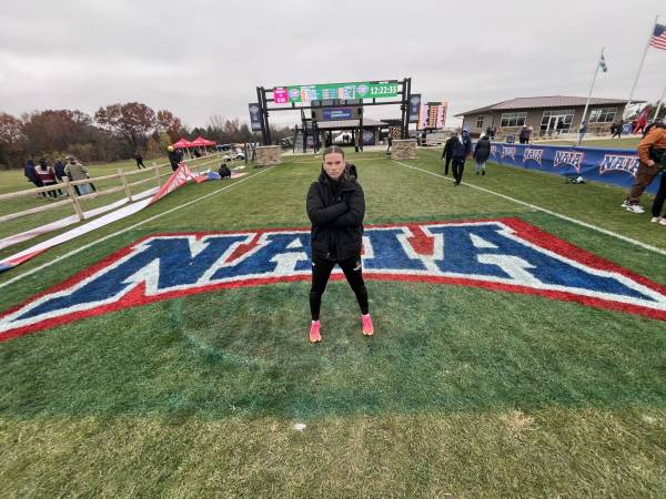 Female student athlete cross country runner at NAIA National Championship tournament